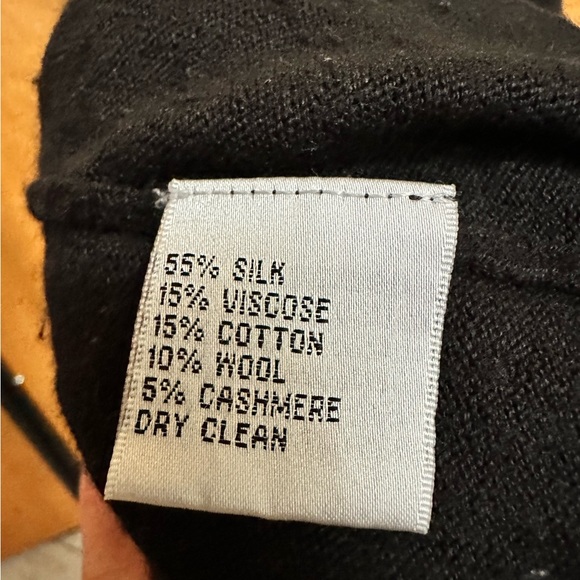 Viscose-Silk-Wool Long Black Cardigan - Picture 2 of 3